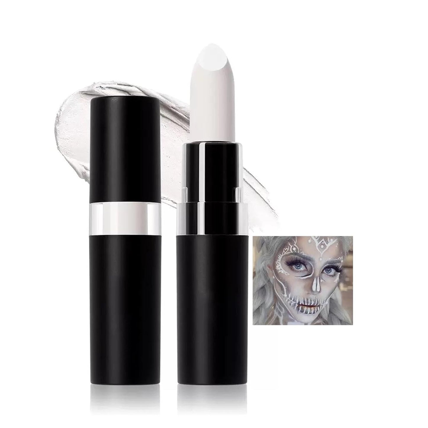 White Body Paint Stick, Foundation Cream Makeup, Face and Body Paint for Halloween Joker Zombie Vampire Skeleton Skull Special Effects Mime Makeup (04# White)