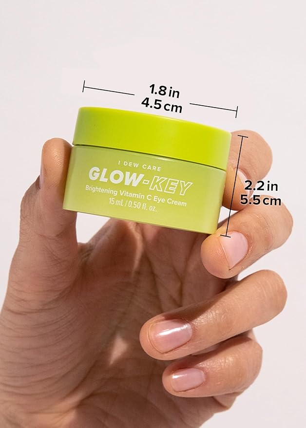I DEW CARE Vitamin C Eye Cream & Roller Set - Glow-Key | Korean Skin Care, Dark Circles Reducer, Treatment with Hyaluronic Acid, Niacinamide, Cooling Eye Stick Ball 0.50 FL Oz