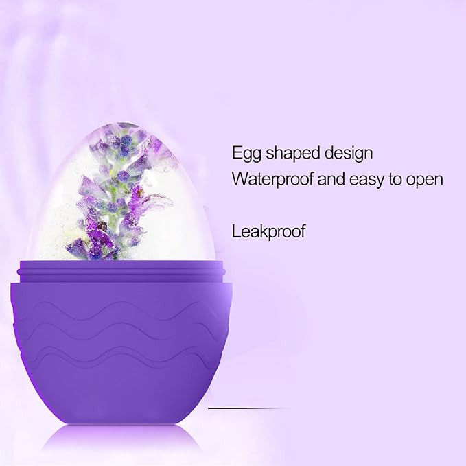 Yosoo Silicone Egg Shaped Eye & Face Puffiness Relief Massage Ice Roller - Portable Ice Facial Roller