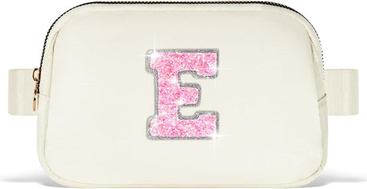 Party Favors Bags for Kids 8-12 4-8,Party Gift Bags for Girls Teens,Party Accessories,Belt Bag Waist Packs Fanny Pack Crossbody Bags for Women Girls | Cream,Initial E