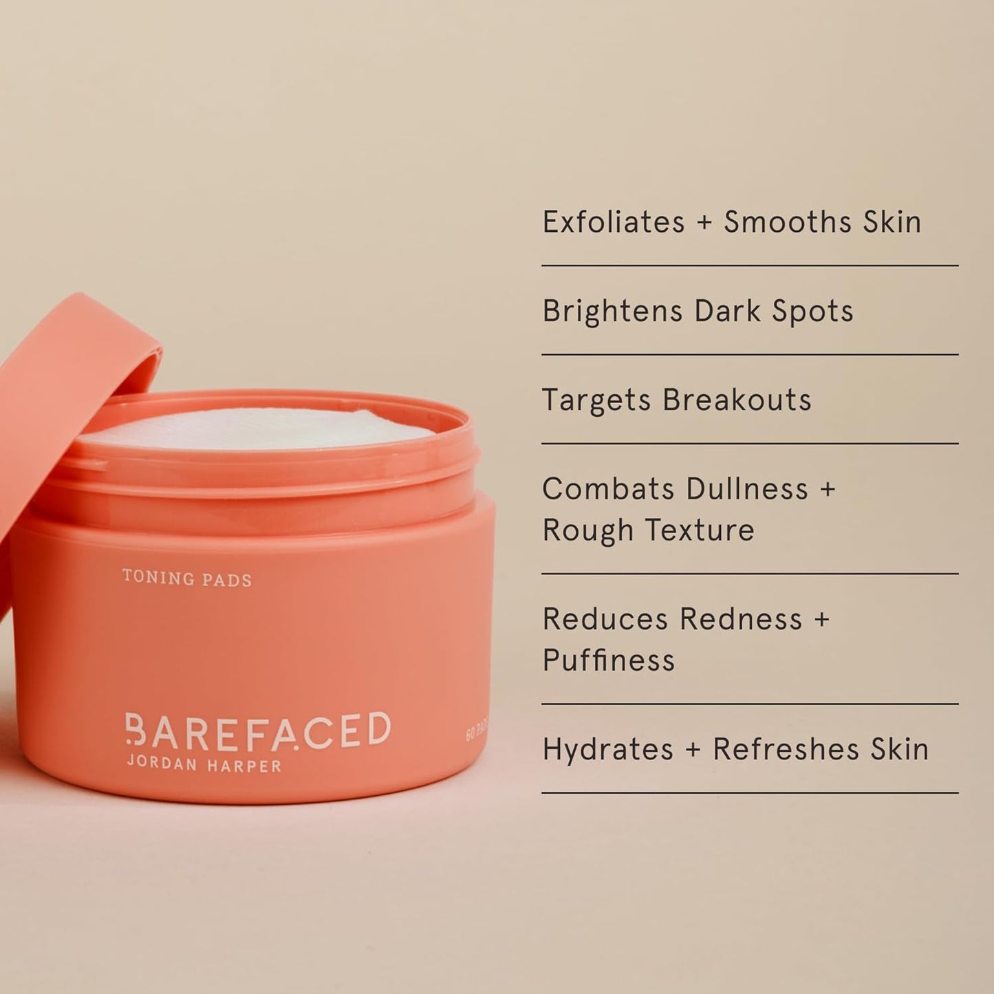 Barefaced Anti-Aging Bundle - Toning Pads, Liquid Gold, RetinAL, Hydrating Lotion - Brighten, Retexture, and Hydrate Skin