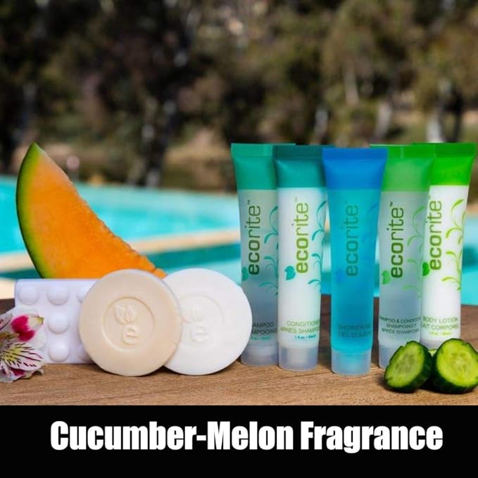 Hand and Body Lotion with Cucumber-Melon Fragrance, Travel Size Hotel Amenities Biodegradable/Recyclable Tube, 1 fl oz/30 ml, Pack of 288