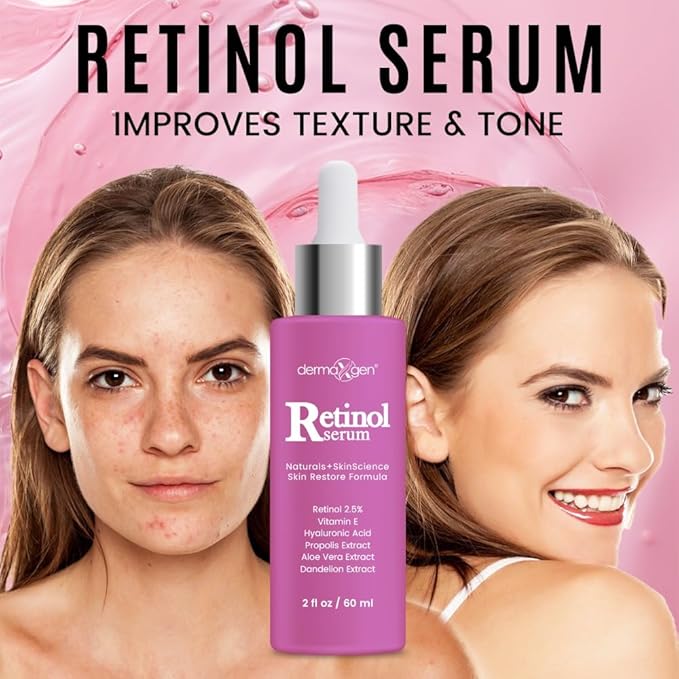 Retinol Cream – 3% (Percent) Retinol Cream for Face with Hyaluronic Acid Anti-Aging Face Cream for Fine Lines & Wrinkles – Hydrating Face Moisturizer (2 FL OZ, RETINOL SERUM)