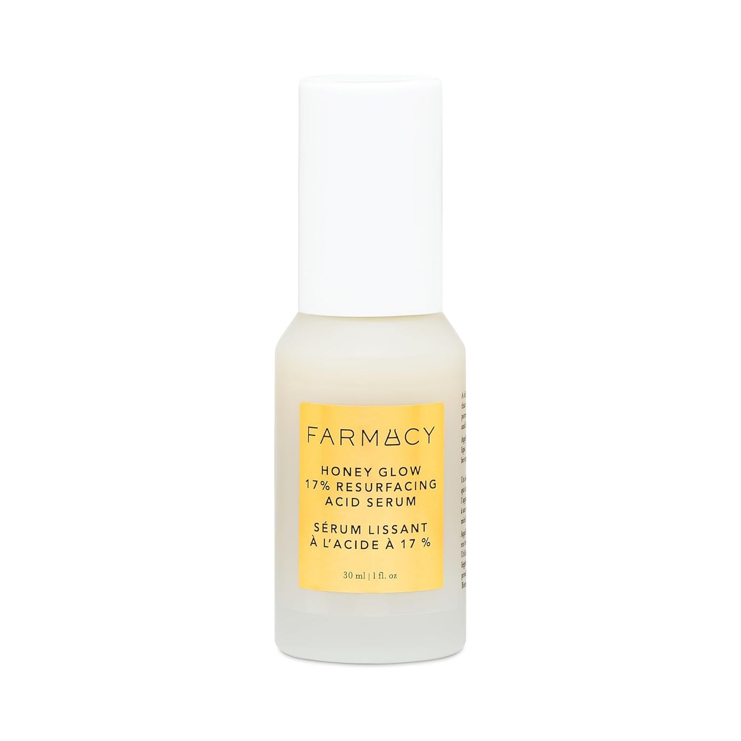 Farmacy Face Exfoliator Serum - Honey Glow 17% AHA + BHA Liquid Exfoliant & Salicylic Acid Serum - Resurfacing Skin Care for Reduced Pores + Texture - Hydrates Skin for an Overall Glow (30ml)