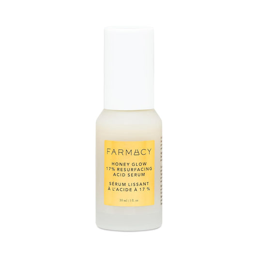 Farmacy Face Exfoliator Serum - Honey Glow 17% AHA + BHA Liquid Exfoliant & Salicylic Acid Serum - Resurfacing Skin Care for Reduced Pores + Texture - Hydrates Skin for an Overall Glow (30ml)