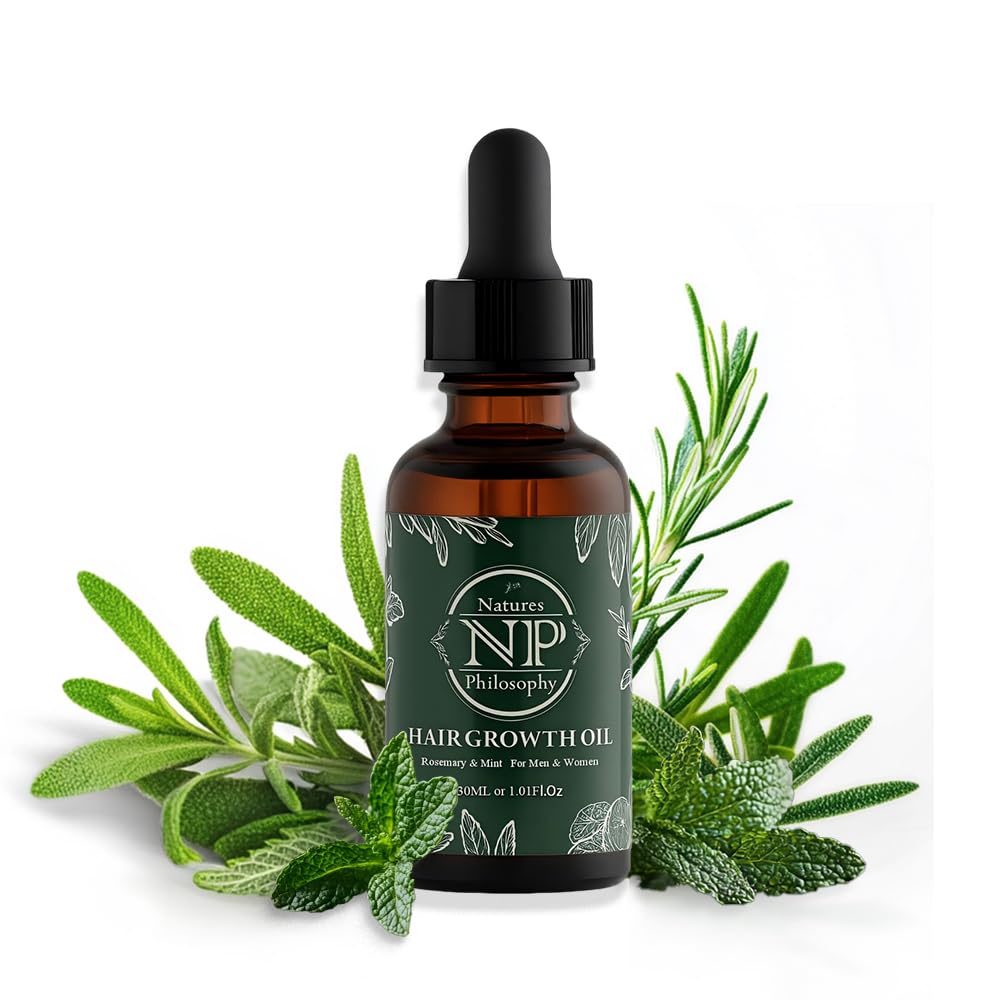 NP NATURES PHILOSOPHY Rosemary Mint Hair Growth Oil, Stimulates Hair Regrowth, Anti-Hair Loss, Nourishing Scalp Treatment for Thicker Fuller Hair, Aussie Hair Growth Products for All Hair Types