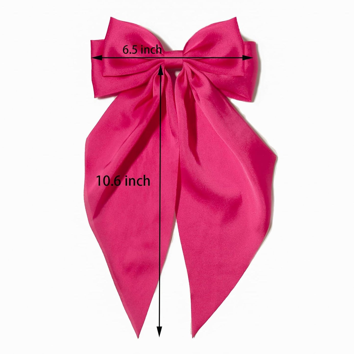 Furling Pompoms Hair Bows for Women Girls, 3pcs Big Bow Hair Clips Ribbon Hair Bow Ponytail Accessories, Holiday Party Birthday (Beige Black Hot Pink)