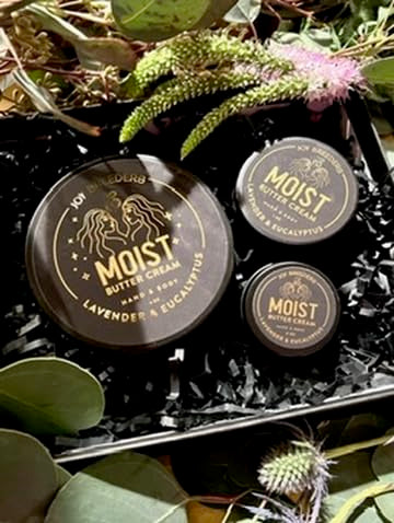 Moist Shea Butter Cream | Lavender & Eucalyptus | MEDIUM (3.5oz) | Organic Body Butter | Hand/Body Moisturizer | Clean Skincare | Aids Dry Skin | Lasting Moisture | Rich & Velvety Texture