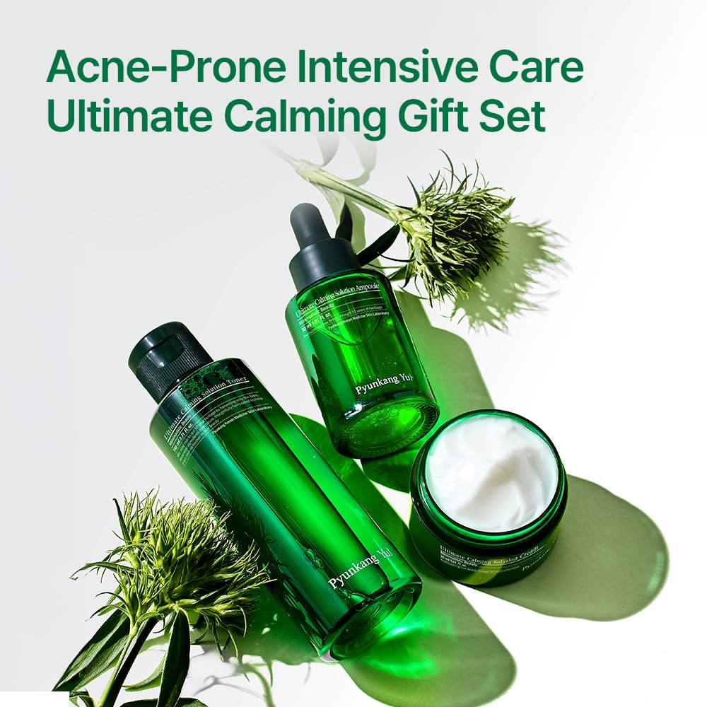 [PKY] Pyunkang Yul Ultimate Line Skincare Set, Soothing & Hydration Care, Calming Solution Toner, Ampoule & Cream, Traditional Korean-Style Packaging, Zero-Irritation (3-item set)