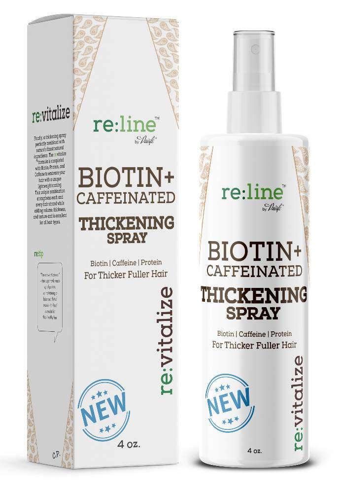 Biotin Hair Thickening Spray for Volume and Growth - NATURAL Volumizer with CAFFEINE for Thicker, Fuller Hair in Seconds