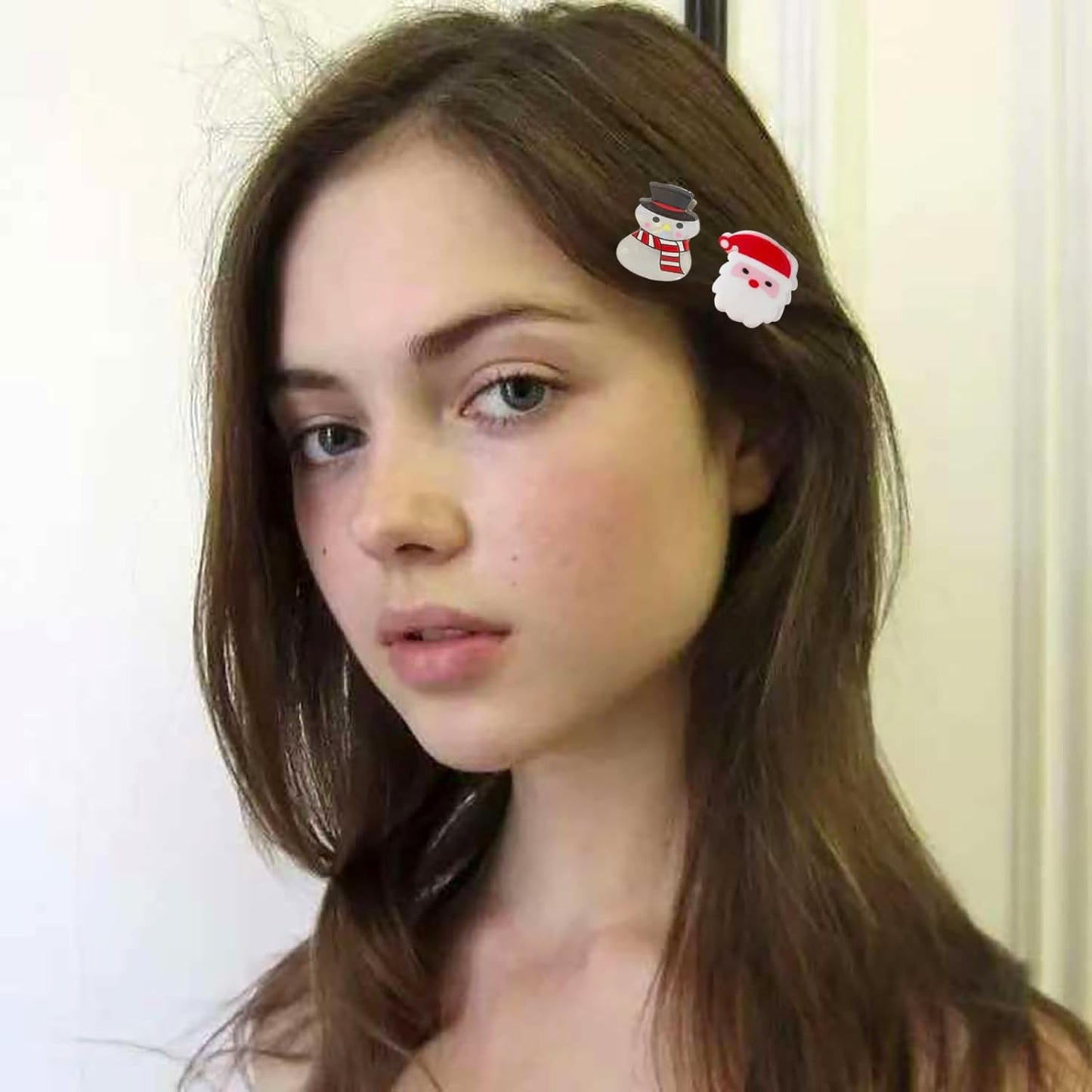 6 Pcs Christmas Hair Clips for Women, Cute Hair Claw Clip, Christmas tree Fireworks Clothes Cups Santa Claus Snowman Claw Clip, Holiday Hair Accessories, Xmas Small Hair Claw for Thick Hair/Thin Hair