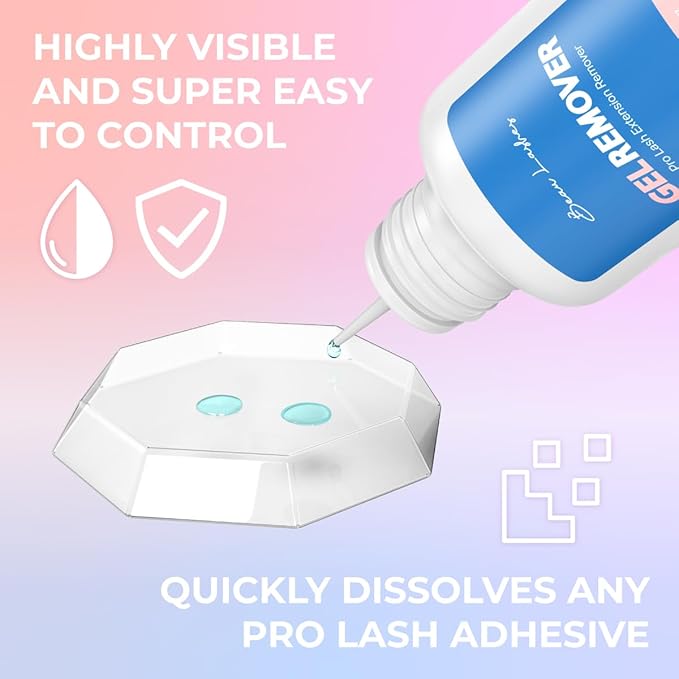 100 Pairs Under Eye Pads & Eyelash Extension Remover Gel | Lint Free Hydrogel Eye Patches for Lash Extensions & Lift | Effective Lash Glue Remover Gel for The Strongest Adhesives