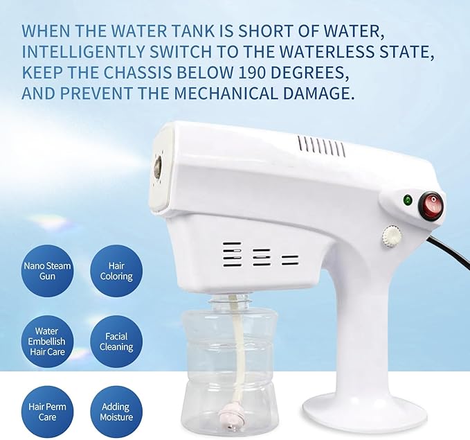 Portable Nano Steam Gun Hair Care Sprayer Micro Mist Machine Spray Gun Facial Steamer