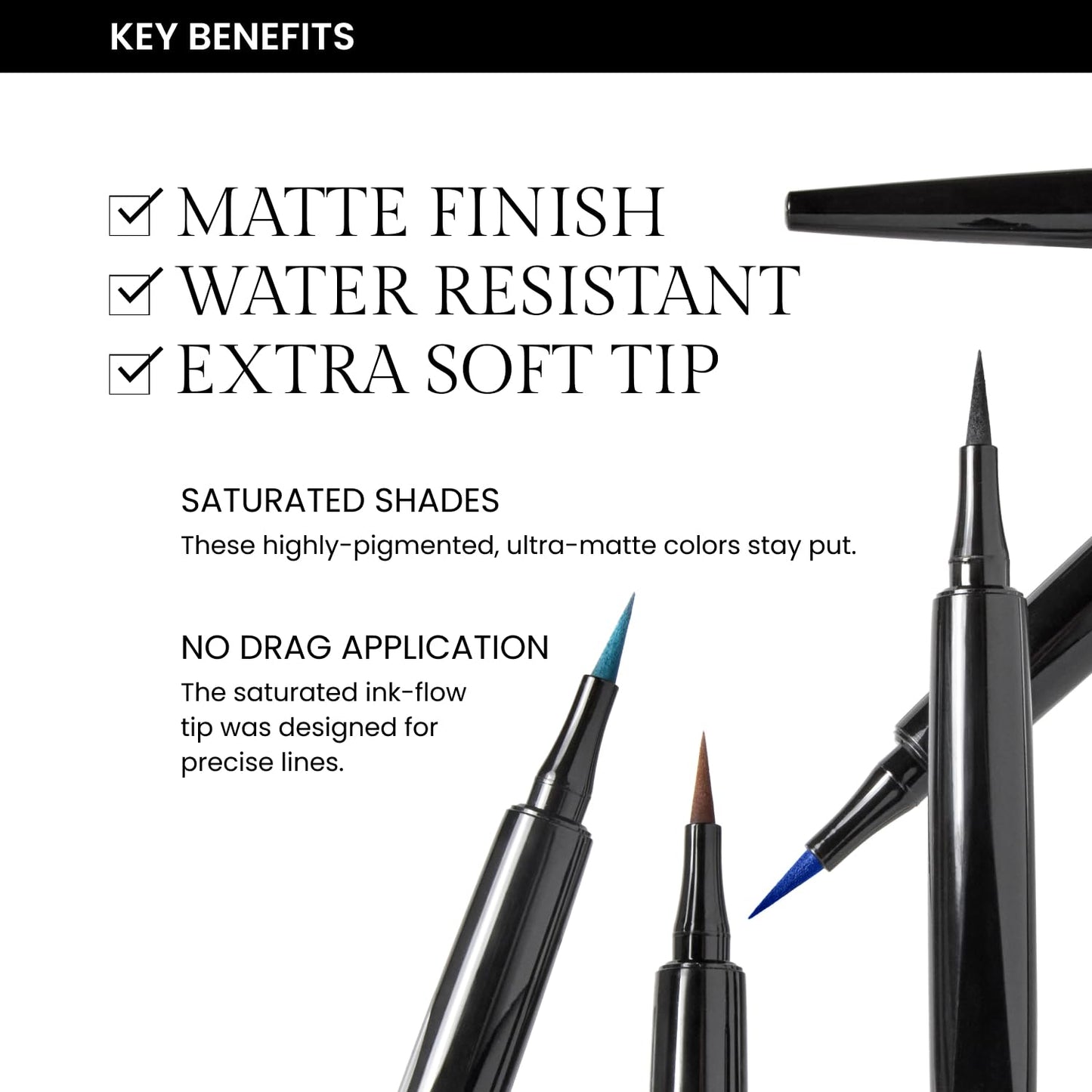 OFIR Eye Edge Liquid Eyeliner Pen | Water and Smudge Proof | Long Lasting Matte Finish, Soft Tip with Bold Pigment | Cruelty Free Formula | Black Eyeliner for Women | Sapphire - Navy | 0.04 Fl Oz