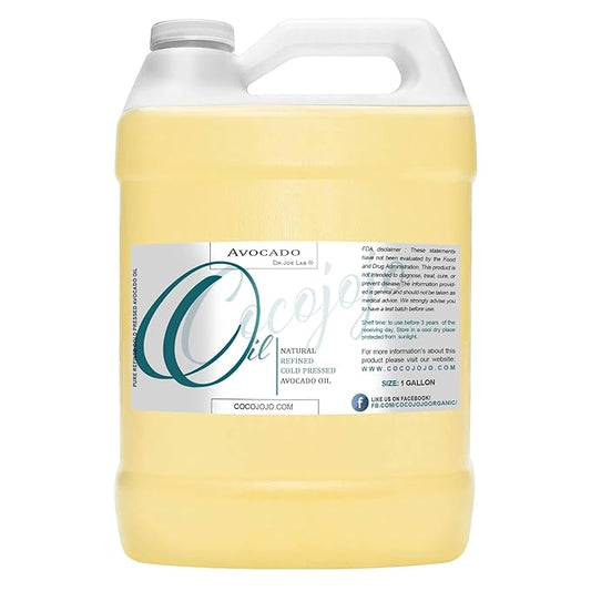 Dr Joe Lab Avocado Oil - Pure, Refined, Cold Pressed, Unscented, Non-GMO, Filtered, Carrier Gallon Oil - 128 oz - for Skin, Hair, Nails, Body, Beard, Cosmetic Formulation