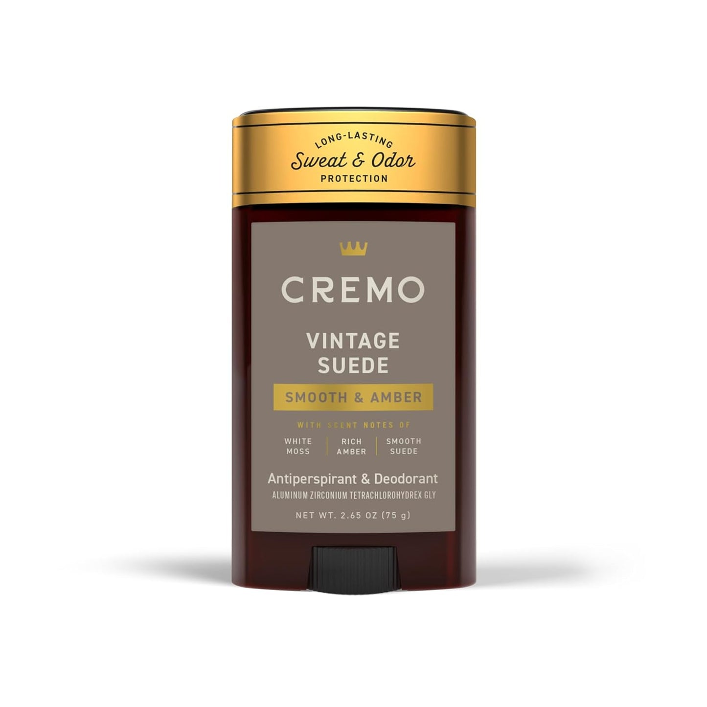 Cremo Vintage Suede Antiperspirant & Deodorant for Men, 48-hour Sweat and Odor Protection, 2.65oz