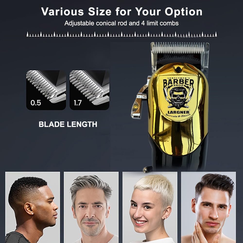 Hair Clippers for Men Professional, Cordless Beard Trimmer & Electric Razor Shavers for Men, Rechargeable 3 Piece Barber Hair Cutting Kit LED Display Men's Grooming Kit