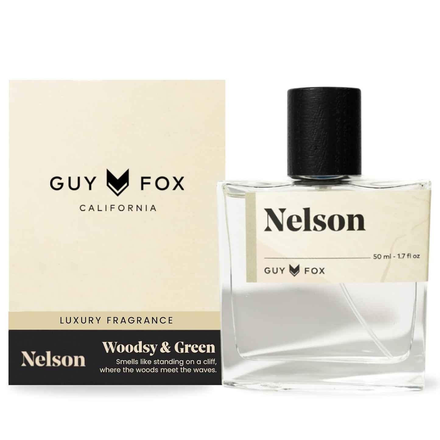 GUY FOX - Nelson - Cologne For Men | Eucalyptus, Sandalwood, American Cedar | Fresh, Woodsy, Aromatic Men's Cologne | Men's Fragrance | 1.7 Fl Oz