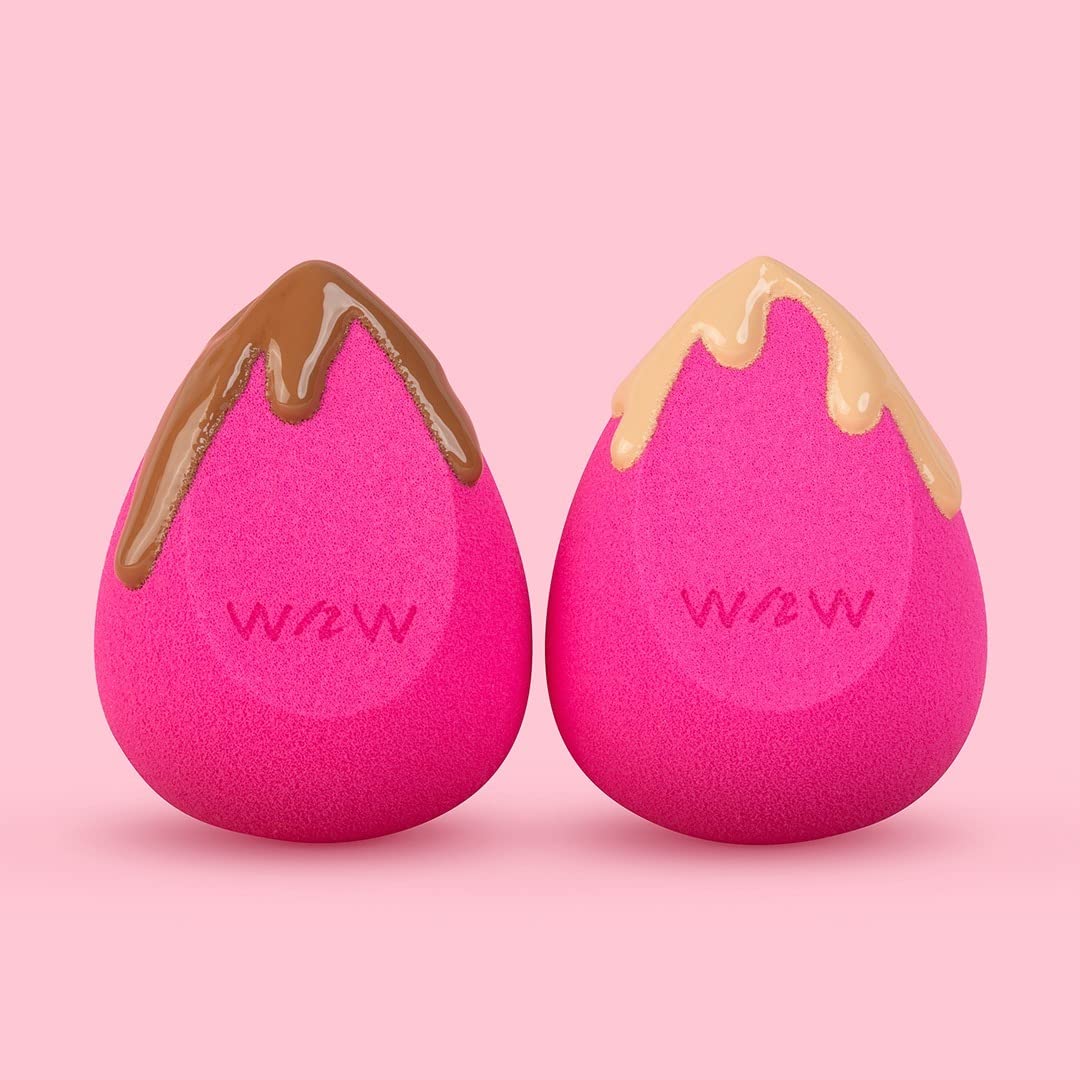 wet n wild Double Tap Makeup Sponge Set, Foundation Blending Beauty Sponge Flawless for Liquid, Cream, and Powder Dry and Wet Blender Make Up Use Vegan, Cruelty Free