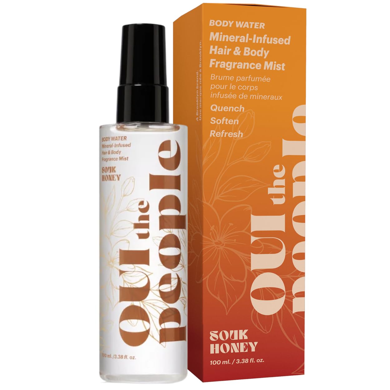 OUI the People BODY WATER, Mineral-Infused Hair & Body Spray Fragrance Mist, Hydrating Hair Perfume for Women, Moisturizing Body Mist for Women, Soak Honey Scent with Neroli, Sandalwood & More
