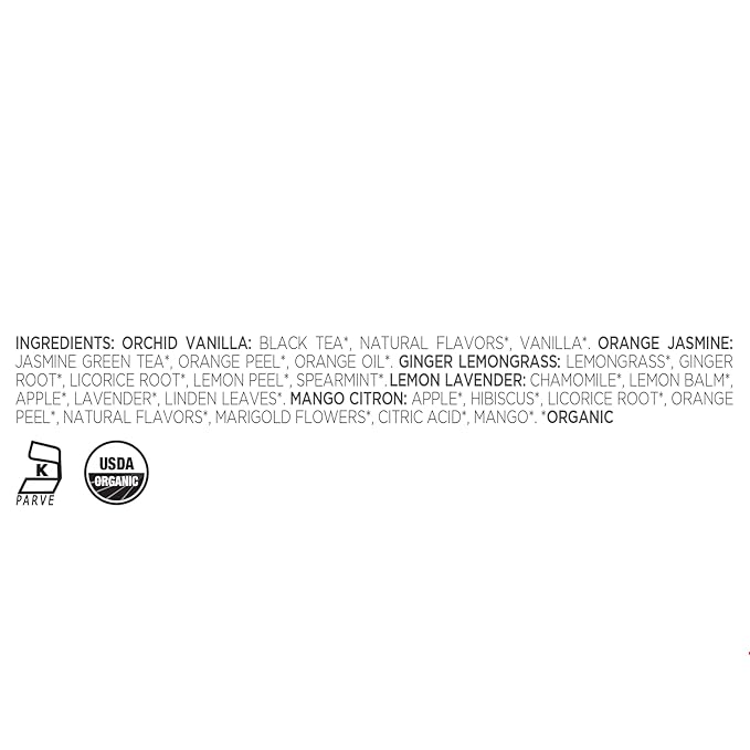 Tea Forte Paradis Petite Presentation Box Tea Gift Set Sampler, 10 Count, 2 of Each Variety Individually Wrapped Handcrafted Pyramid Infuser Bags