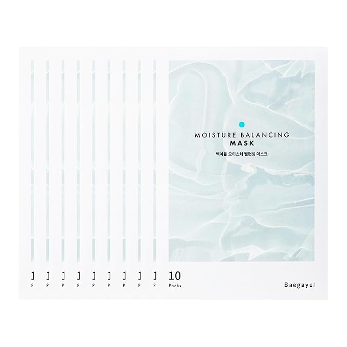 Moisture Balancing Sheet Mask 10EA - Hydrating & Soothing Facial Mask with Hyaluronic Acid, Glow Skin Watergel Texture, Korean Skincare for All Skin Types, Lightweight Non-Sticky Face Mask