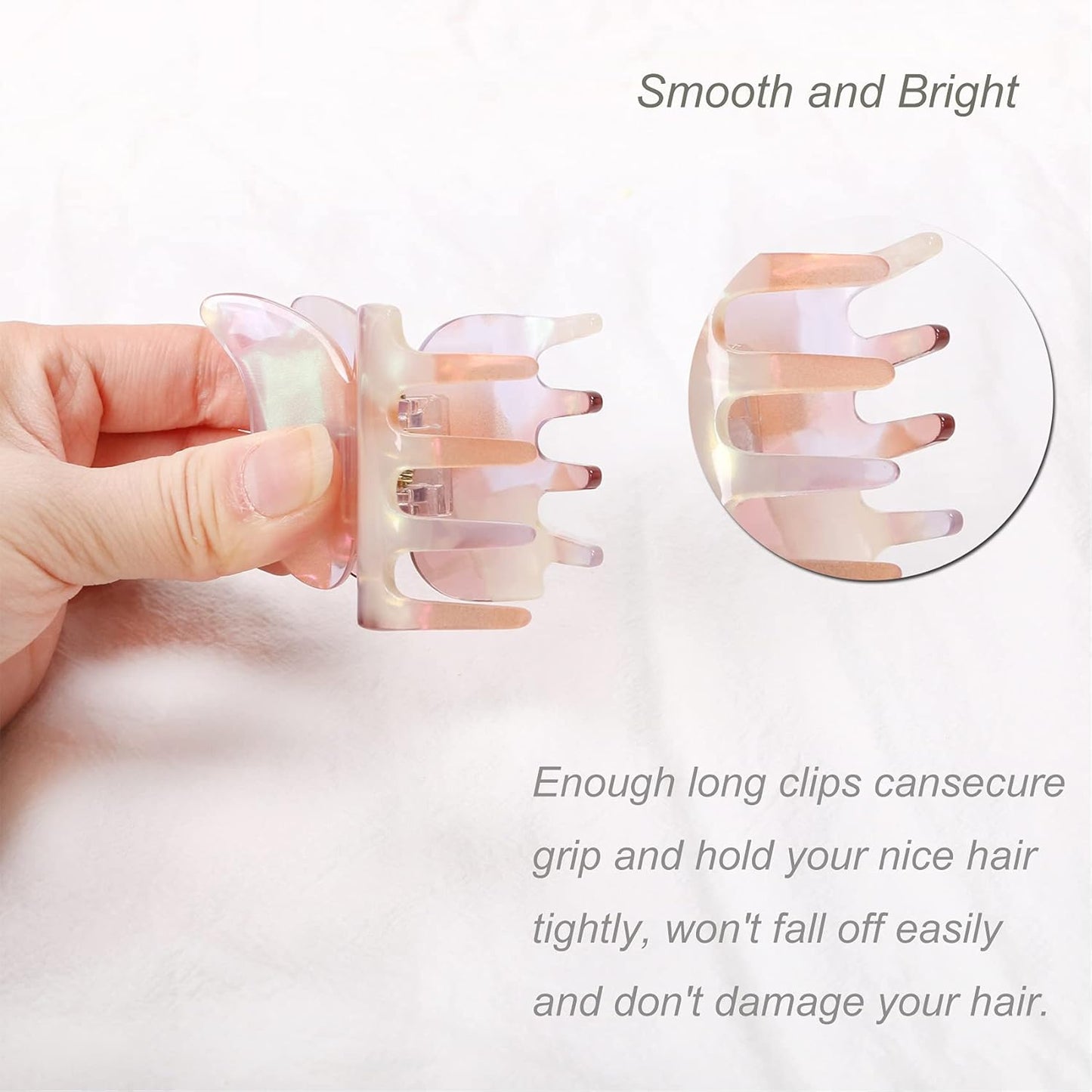 NAISIER Hair Claw Butterfly Tortoise Shell Hair Claw Clips Jaw Clips 2.3 inch Girls Butterfly Hair Clips,Hair Clips Hair Accessories for Girls and Women. (Mixed color, 6 pack)