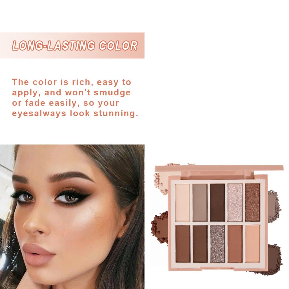 Neutral Nude Eye Shadow Palette,Matte Brown Bronze Naked Cream Eyeshadow Palette,Make Up Pallets for Women Natural Eyeshadows for Eyes Long Lasting Naturing-Looking
