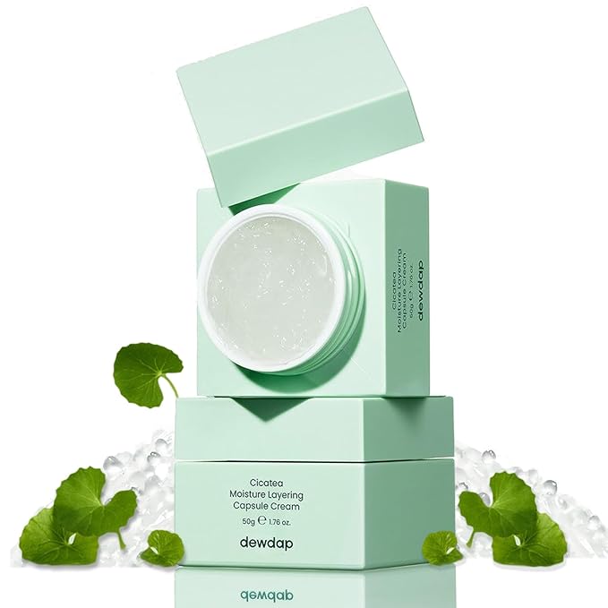 Cicatea Moisture Layering Capsule Gel Cream Vegan 4X Soothing, and Moisturizing for Day and Night, face moisturizer Night cream 1.76 oz.