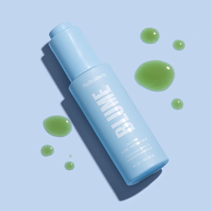 Blume Meltdown Face Oil for Women & Men - Non-Comedogenic Acne Serum with Rosehip Oil, Blue Tansy & Black Cumin Seed - Helps Reduce Redness, Smooth Texture & Hydrate - Cruelty-Free & Vegan (0.5 oz)