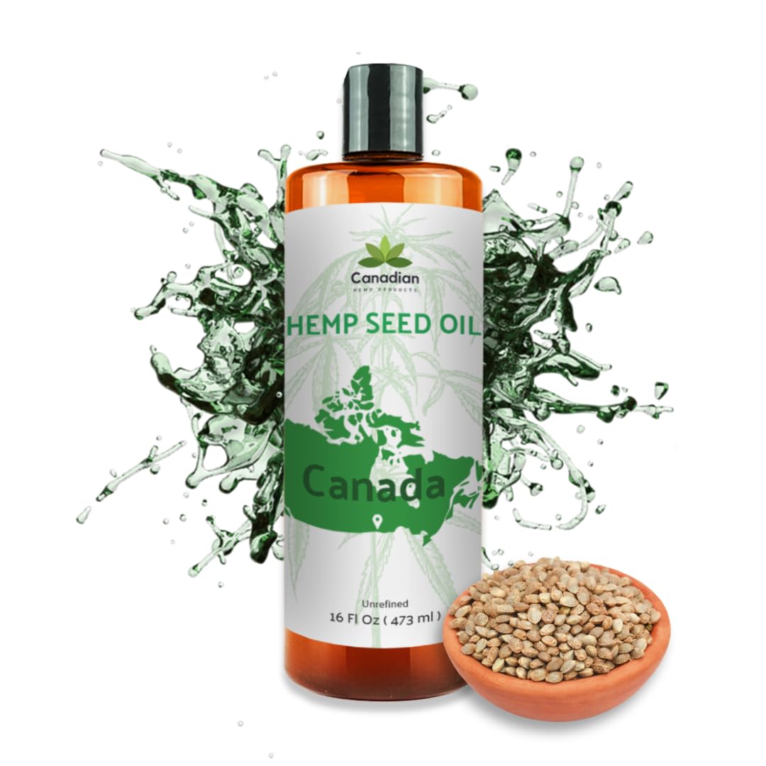 Hemp Seed Oil Direct from Canada - Hemp Seed Oil for Hair, Skin, Body - 16oz