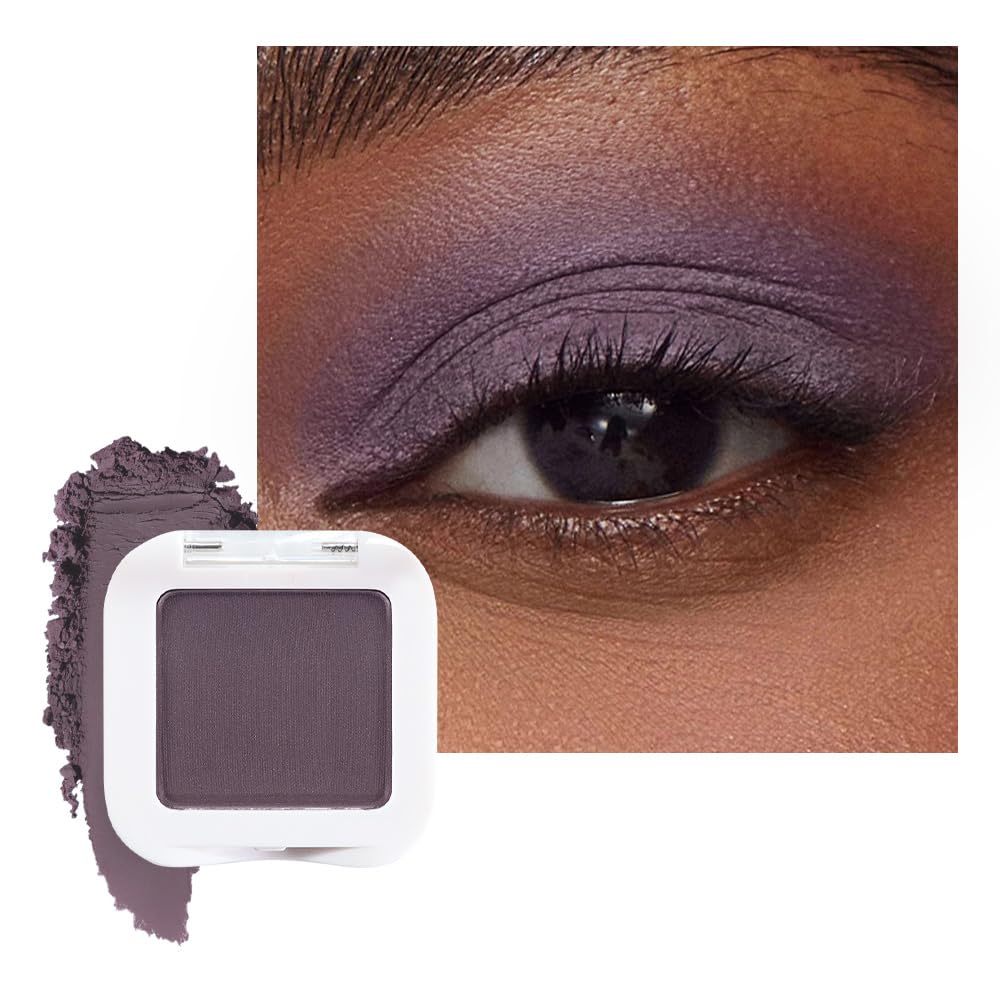 evpct Deep Purple Matte Single Eye Shadow Palette Makeup for Older Women, Purple Natural Pressed Eyeshadow Palette for Eyes, High Pigment Long-lasting Mini Monochrome Eyeshadow Sombra Para Ojos