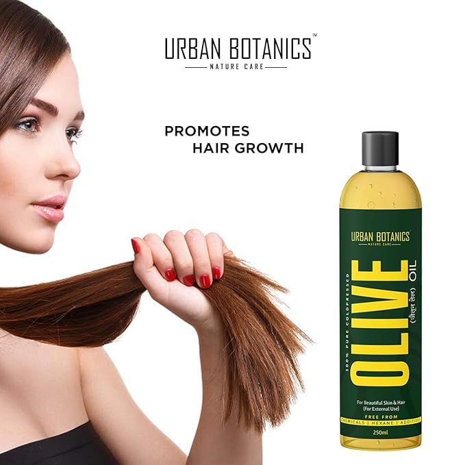 UrbanBotanics® Pure Cold Pressed Olive Oil For Hair and Skin, 250ml