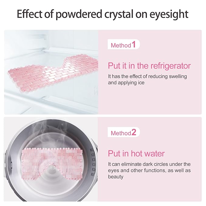 gemshan Jade Eye Mask, Rose Quartz Facial Mask Gemstone Cooling Reduce Eye Puffy Mask Anti Aging Therapy Hot or Cold Using