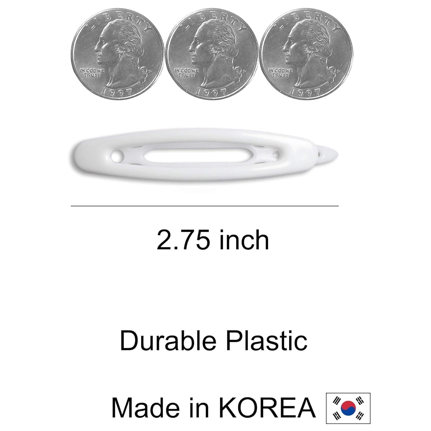 12pcs Hair Barrettes Set for Women and Girls, Hair Clips for Thick Thin Fine Hair, Non-metal Hair Accessories, Non-Slip Grip Handmade Snap Hairpin, BPA Free, Made in KOREA