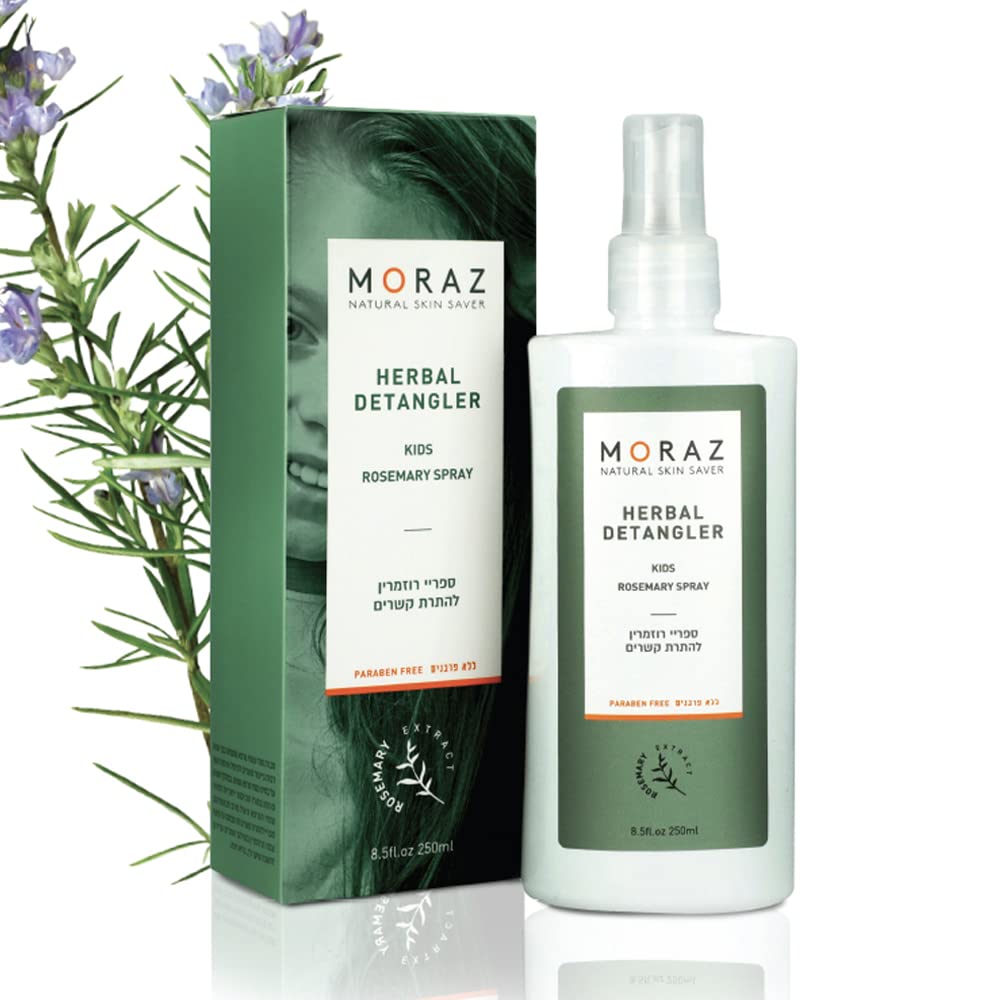 Moraz Natural Detangler Spray for Kids with Rosemary Extract, Kids Detangler Spray for All Hair Types, Organic Detangler Spray Toddler, 8.5 FL. OZ.