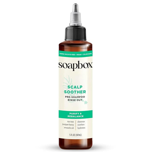 Soapbox Scalp Soother, Scalp Soothing Treatment with Tea Tree Oil & Hyaluronic Acid, Vegan, Cruelty, Paraben, Gluten and Harsh Sulfate Free, 5oz