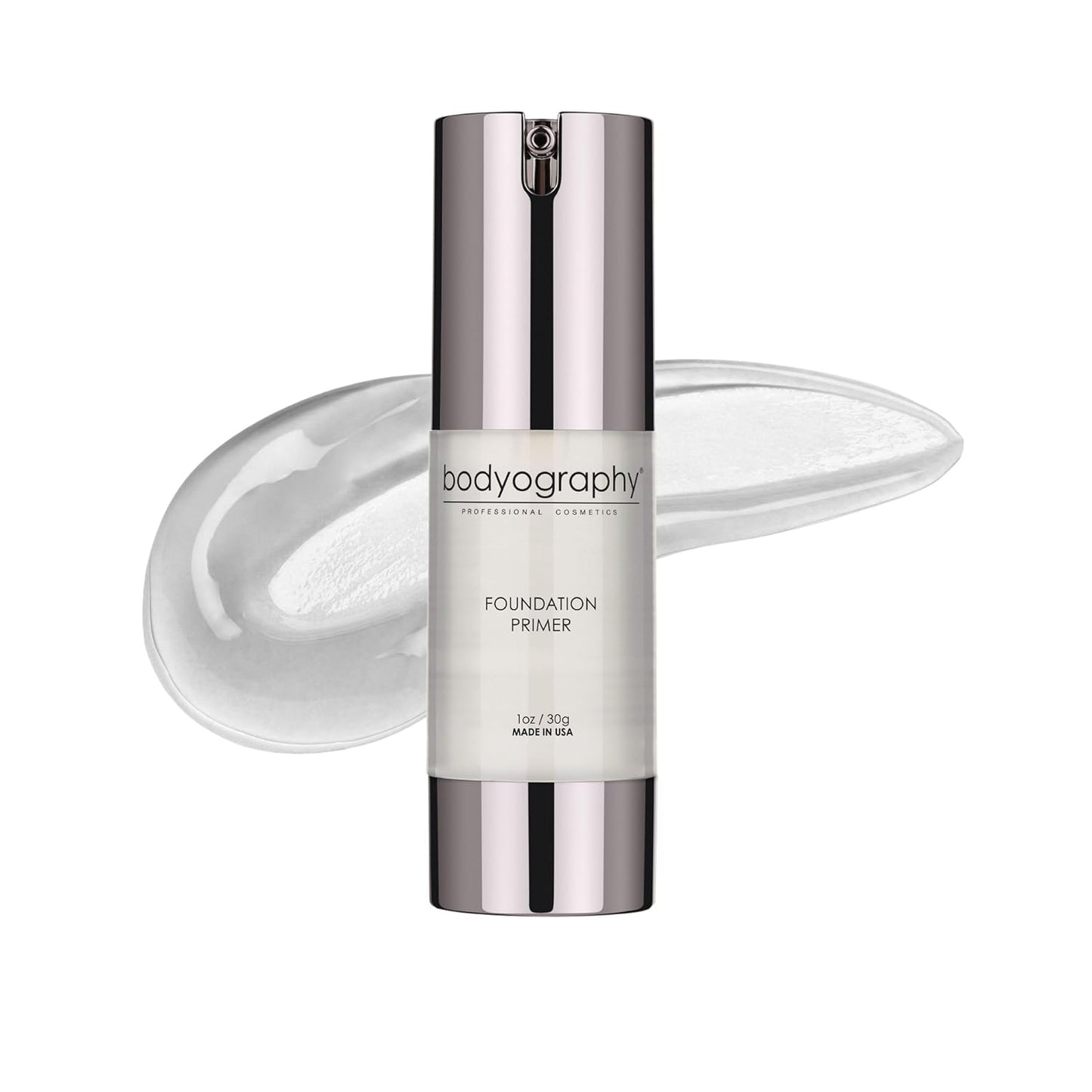 BODYOGRAPHY - Foundation Primer (Clear): Flawless Anti-Aging Salon Makeup Primer w/Vitamin E, A, Jojoba, Grapeseed Oil | Control Shine | Gluten-Free, Cruelty-Free, 1 oz.