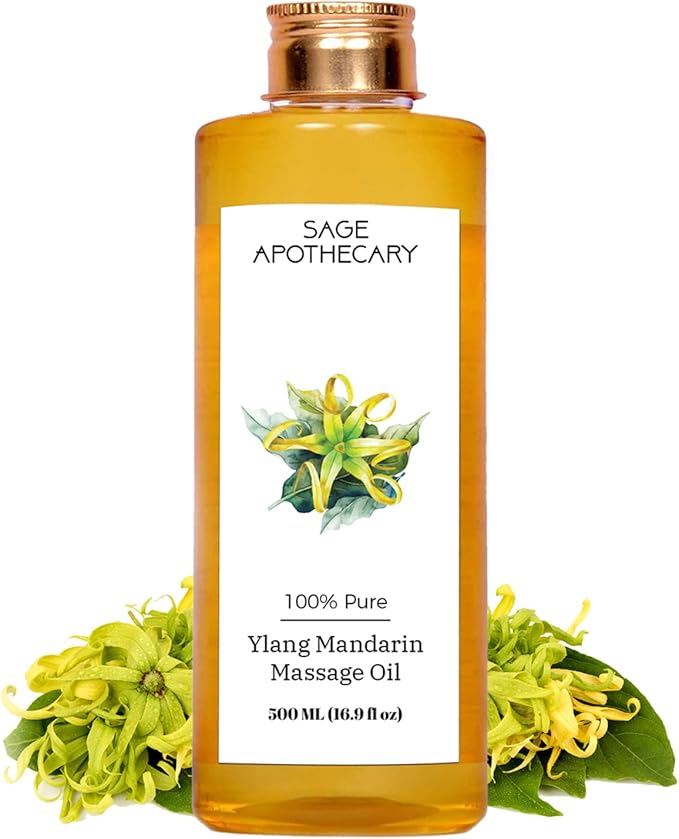 Ylang & Mandarin Massage Oil for Relaxed & Replenished Skin | No Parabens & Sulphates | Cruelty Free & Vegan Pure Natural Ingredients 500 ml