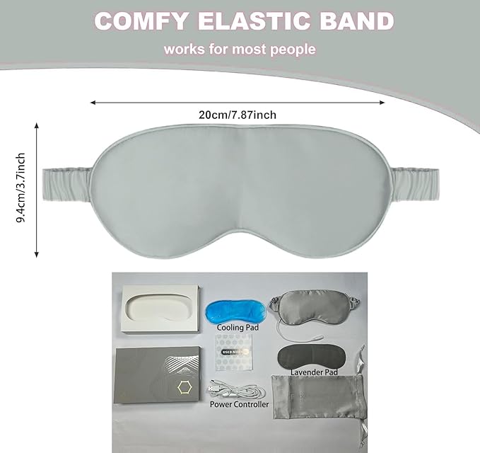 Heated Eye Mask for Dry Eyes,FSA HSA Eligible,Syndrome, MGD, Blepharitis, Stye Eye Treatment,Warm Compress for Eyes, Cool Eye Masks for Dark Circles and Puffiness,Soothe Eye Discomfort.(Grey)