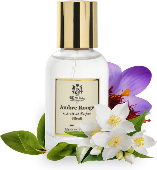 PREparfume From France Ambre Rouge 30ml – Warm Oriental Floral Scent From France – Luxury Fragrance with Saffron, Jasmine – Long Lasting Perfume With Amber and Oud Notes