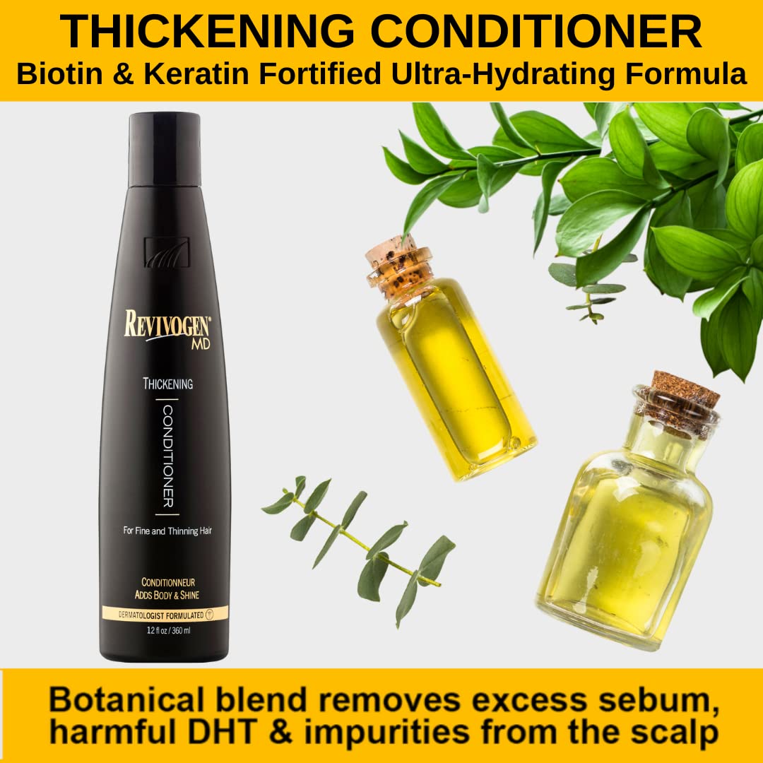 Revivogen MD Thickening Conditioner, Conditioner for Thinning Hair, Hair Loss Conditioner, Thickening Conditioner Men/Women, Conditioner for Hair Loss, 12 Fl oz
