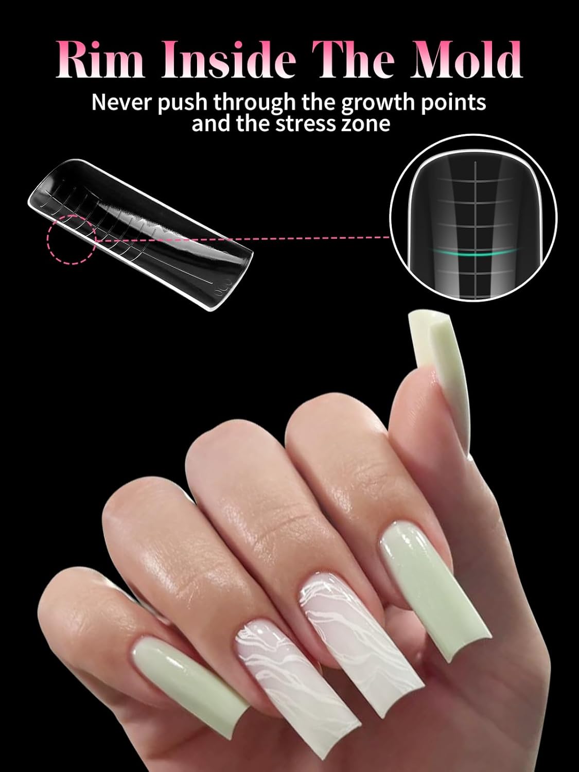 EBANKU Dual Nail Forms for Poly Extension Gel, 150 PCS Duck Nail Molds Reusable 15 Sizes Nail Extension Forms for Builder Gel Manicure Design Salon DIY