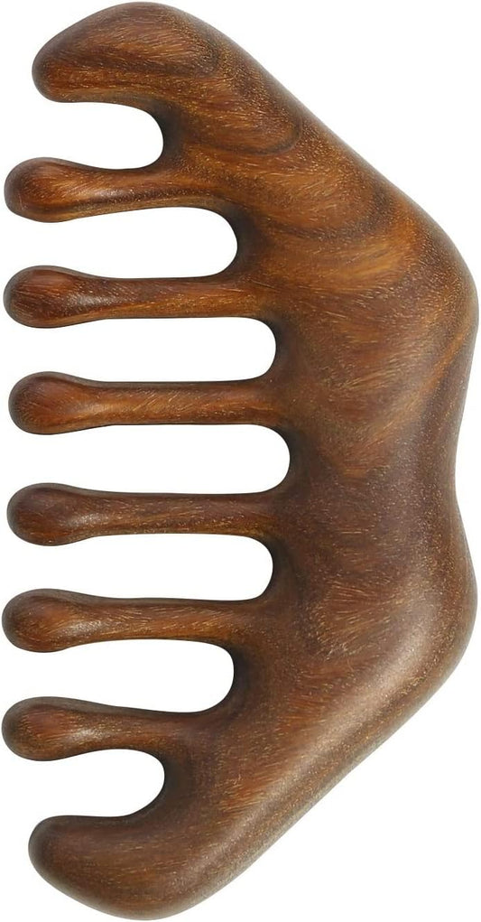 Handheld Head Massage Comb, Wood Wide Tooth Hair Massage Combs,Massager Head Comb for Scraping Scalp