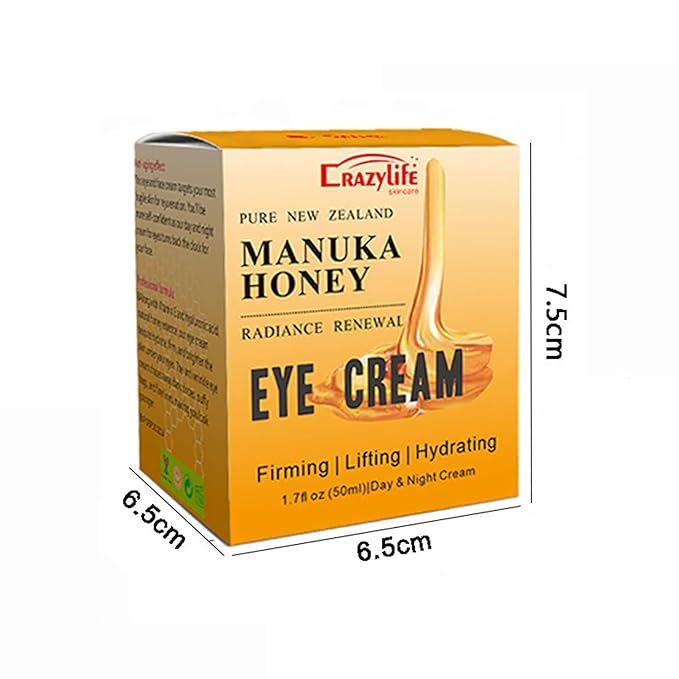 Manuka Honey Eye Cream Anti-aging Eye Cream Anti-wrinkle Under Eye Cream Fades Fine Lines Lifting and Firming Improve Dark Circles and Puffiness