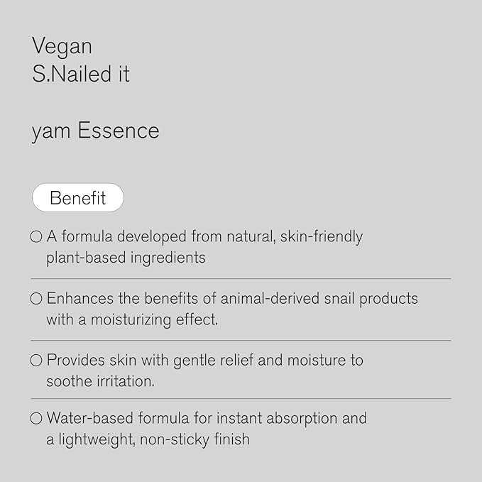 Calming & Nourishing Duo: Vegan S.Nailed it yam Essence & Propolis.t ampoule, Soothing, Firming, Korean Skincare Set