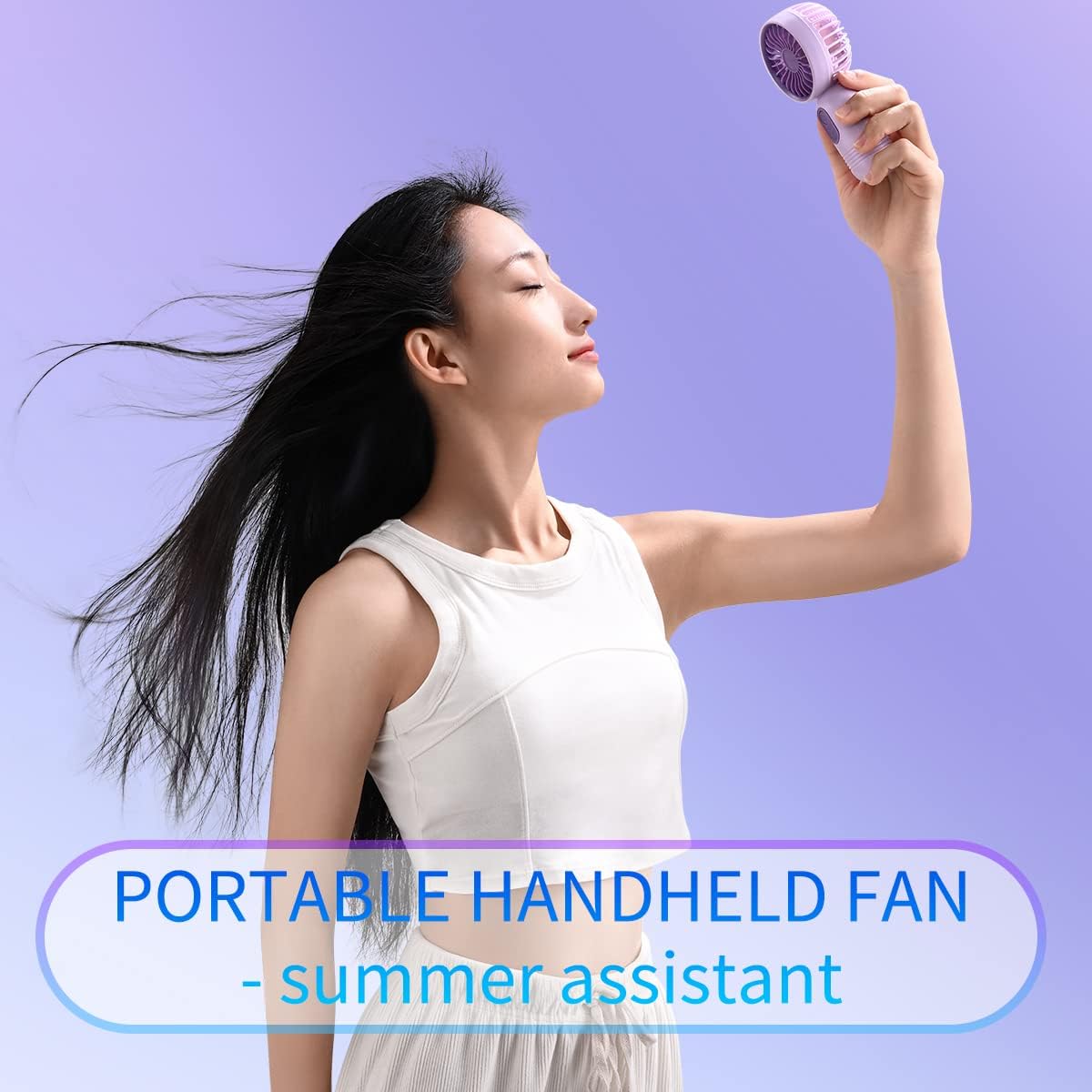 Mini Portable Fan 3 Pack, Cute Handheld Battery Operated Lightweight Small Personal Fan with 3 Speeds and USB Rechargeable Eyelash Fans for Stylish Girl Kids Women Men Office Outdoor Travel Camping