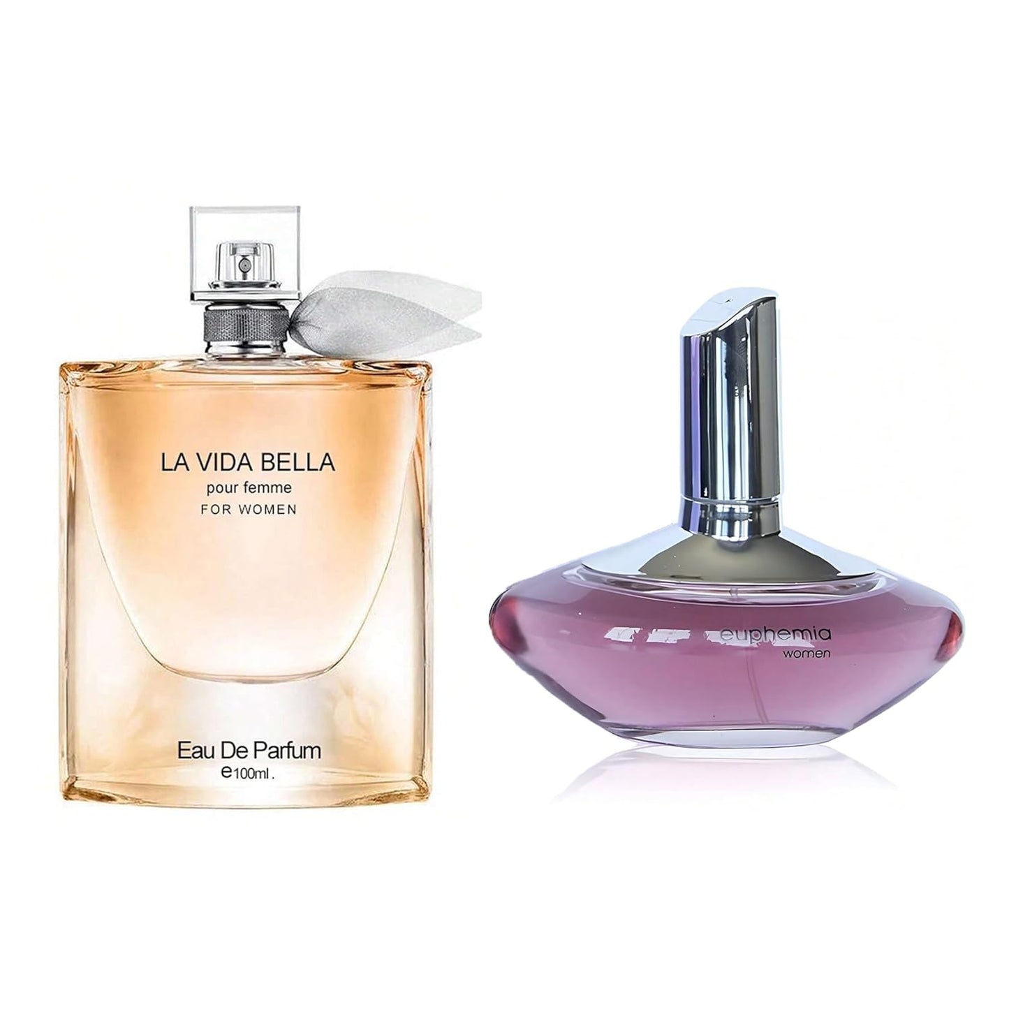 Women's Perfume La Vida Bella& Euphemia Combo Set Eau De Parfum Long Lasting Fragrance 3.4 Fl Oz Spray Each for Daily Used