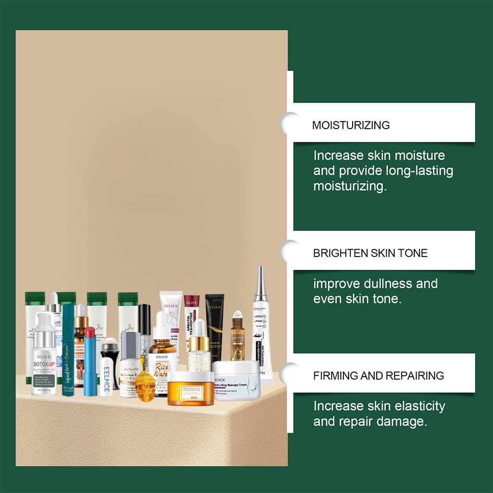 Makeup Advent Calendar 2025 for Women,24 Days Christmas Gift Makeup Sets with Lip Gloss,Body Lotion,Face Cream for Moisturizing,Even Skin Tone and Increase Skin Elasticity,Xmas Skincare Gift