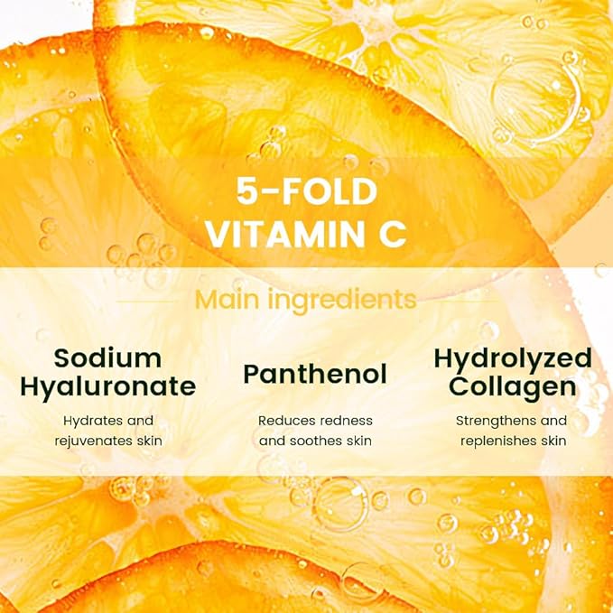 Vitamin Face Sheet Mask Skincare,Hydrating Spa Face Mask For Sensitive Skin,Moisturize,Nourish for All Skin Types,Natural Skin Care Spa Face Mask for Women Men Girls,Pack of 6